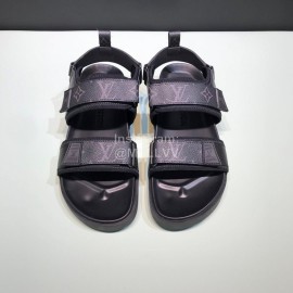 LV Summer Monogram Printed Cowhide Scandals For Men Black 