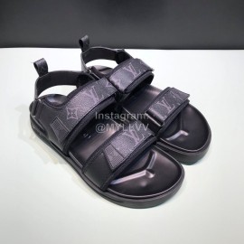 LV Summer Monogram Printed Cowhide Scandals For Men Black 