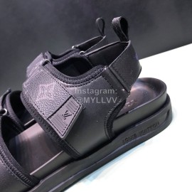 LV Summer Monogram Printed Cowhide Scandals For Men Black 