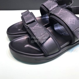 LV Summer Monogram Printed Cowhide Scandals For Men Black 
