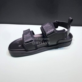 LV Summer Monogram Printed Cowhide Scandals For Men Black 