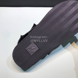 LV Summer Monogram Printed Cowhide Scandals For Men Black 