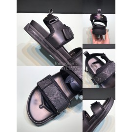 LV Summer Monogram Printed Cowhide Scandals For Men Black 