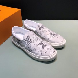 LV Casual Monogram Canvas Shoes For Men White