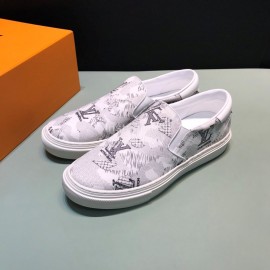 LV Casual Monogram Canvas Shoes For Men White