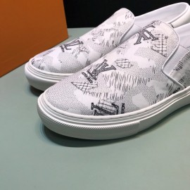 LV Casual Monogram Canvas Shoes For Men White