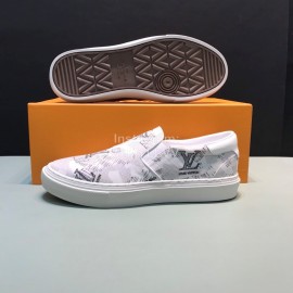 LV Casual Monogram Canvas Shoes For Men White