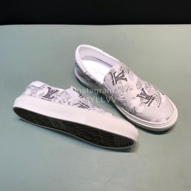 LV Casual Monogram Canvas Shoes For Men White