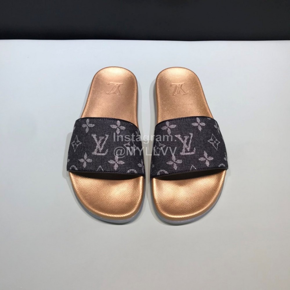 LV Summer Monogram Canvas Printed Casual Slippers For Men