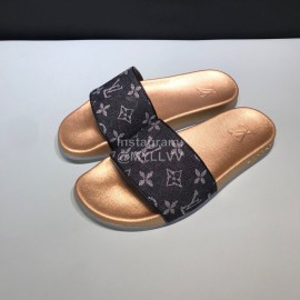 LV Summer Monogram Canvas Printed Casual Slippers For Men