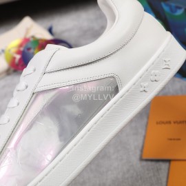 LV Pvc Monogram Printed Leather Sneakers For Men White