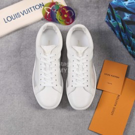 LV Pvc Monogram Printed Leather Sneakers For Men White