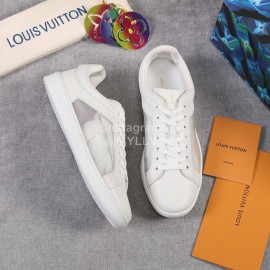 LV Pvc Monogram Printed Leather Sneakers For Men White