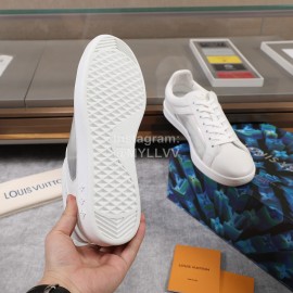 LV Pvc Monogram Printed Leather Sneakers For Men White
