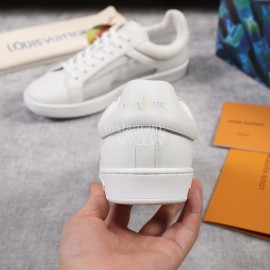 LV Pvc Monogram Printed Leather Sneakers For Men White