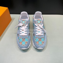 LV Suede Calfskin Running Shoes For Men Blue