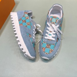 LV Suede Calfskin Running Shoes For Men Blue