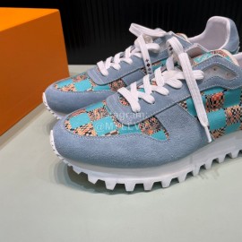 LV Suede Calfskin Running Shoes For Men Blue