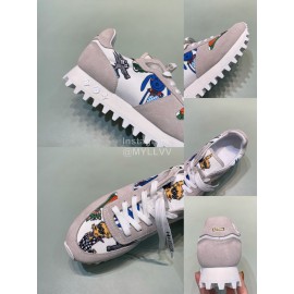 LV Suede Calfskin Running Shoes For Men Gray