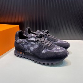 LV Suede Calfskin Running Shoes For Men Black