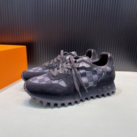 LV Suede Calfskin Running Shoes For Men Black