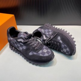 LV Suede Calfskin Running Shoes For Men Black