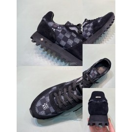 LV Suede Calfskin Running Shoes For Men Black