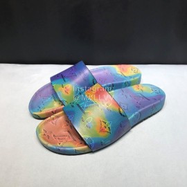 LV Summer Monogram Cowhide Slippers For Men Purple