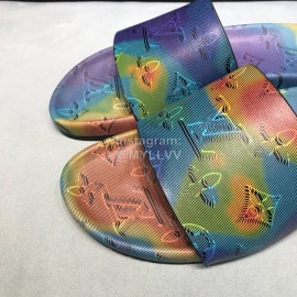 LV Summer Monogram Cowhide Slippers For Men Purple