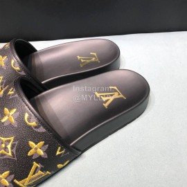 LV Summer Monogram Cowhide Slippers For Men Black