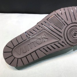 LV Summer Monogram Cowhide Slippers For Men Coffee