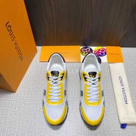 LV Summer Mesh Cowhide Sneakers For Men Yellow