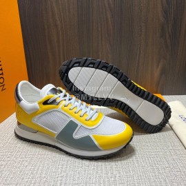 LV Summer Mesh Cowhide Sneakers For Men Yellow