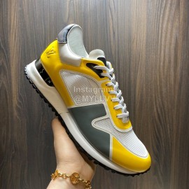 LV Summer Mesh Cowhide Sneakers For Men Yellow