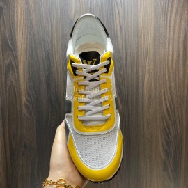 LV Summer Mesh Cowhide Sneakers For Men Yellow