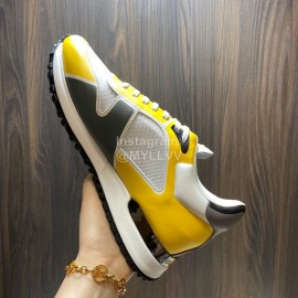 LV Summer Mesh Cowhide Sneakers For Men Yellow