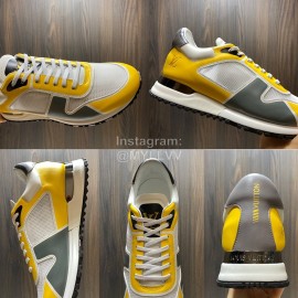 LV Summer Mesh Cowhide Sneakers For Men Yellow