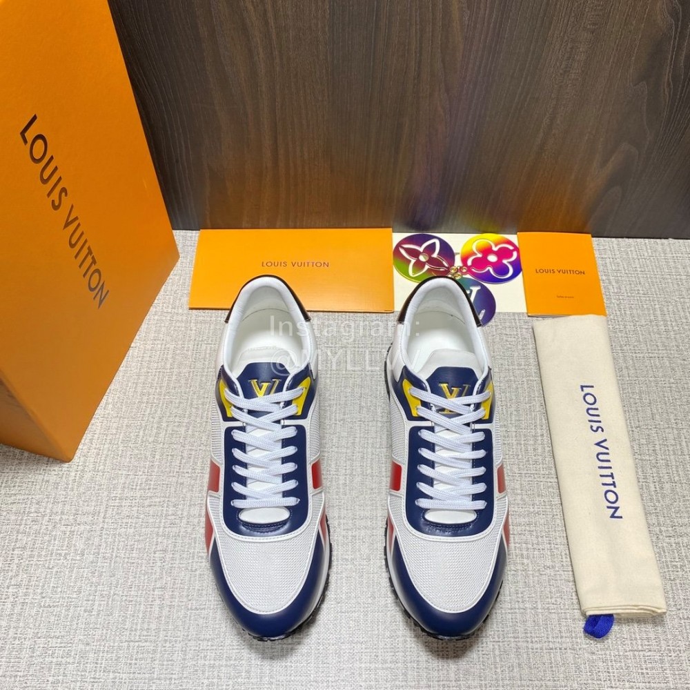 LV Summer Mesh Cowhide Sneakers For Men Navy