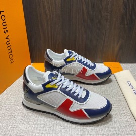 LV Summer Mesh Cowhide Sneakers For Men Navy