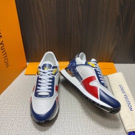 LV Summer Mesh Cowhide Sneakers For Men Navy
