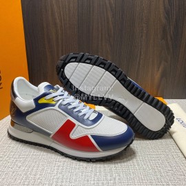 LV Summer Mesh Cowhide Sneakers For Men Navy