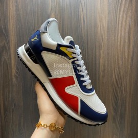 LV Summer Mesh Cowhide Sneakers For Men Navy