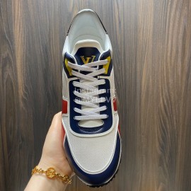 LV Summer Mesh Cowhide Sneakers For Men Navy