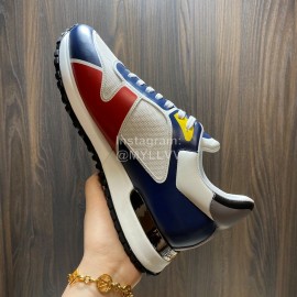 LV Summer Mesh Cowhide Sneakers For Men Navy