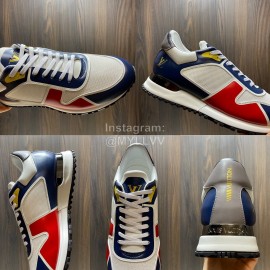 LV Summer Mesh Cowhide Sneakers For Men Navy
