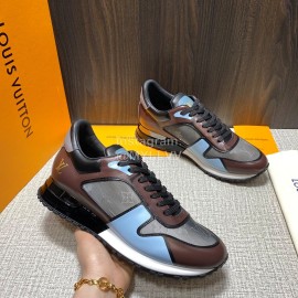 LV Summer Monogram Cowhide Sneakers For Men Coffee