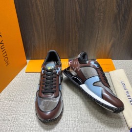 LV Summer Monogram Cowhide Sneakers For Men Coffee