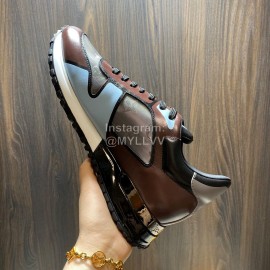 LV Summer Monogram Cowhide Sneakers For Men Coffee