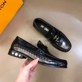LV Calf Leather Letter Buckle Casual Loafers For Men