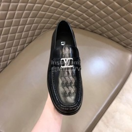 LV Calf Leather Letter Buckle Casual Loafers For Men